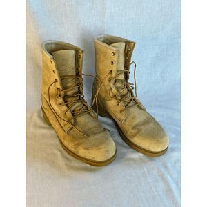 Men's Vintage Wolverine Leather Steel Toe Tan Boots Size 9.5 Work, Oil Resistant